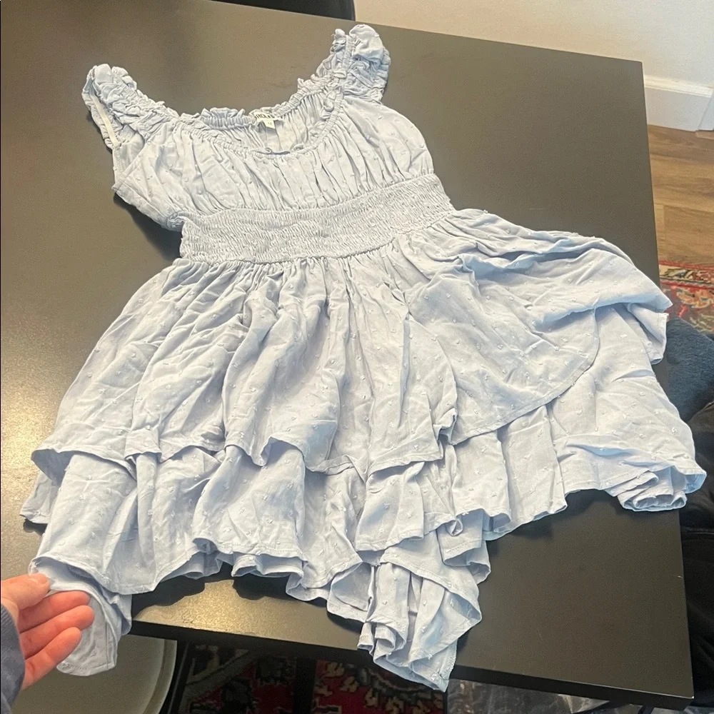 Light Blue Ruffled Dress - Picture 1 of 6